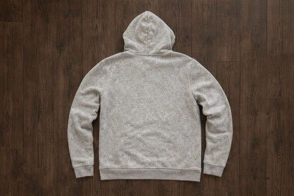 Cozy Heather Gray Pullover Hoodie Sweatshirt Fleece Lined Drawstring Unisex Sz M - Picture 3 of 6